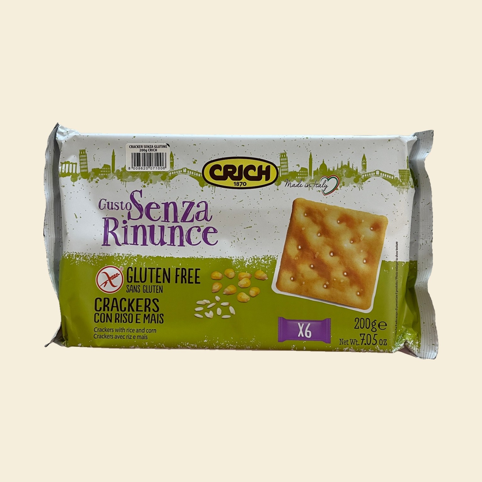 Crackers con Riso e Mais