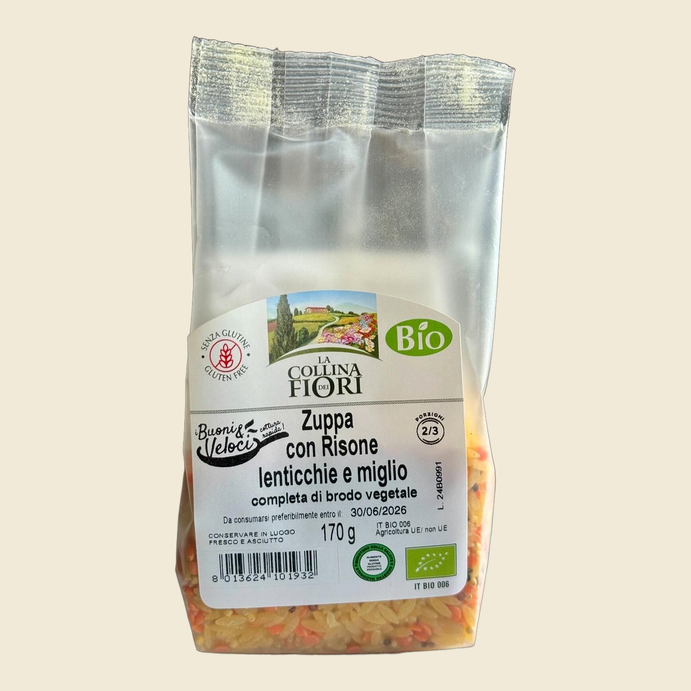Zuppa con Risone, Lenticchie e Miglio Bio